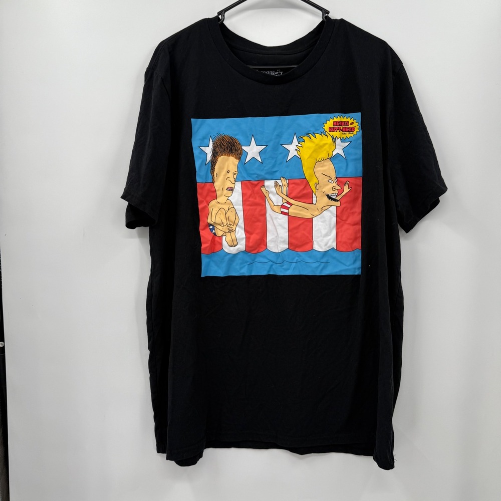 Beavis and ButtHead Graphic T Shirt Black 3XL MTV Mike Judge Cartoon Tee
